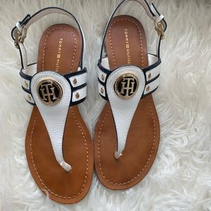 White Tommy Hilfiger sandals size 6